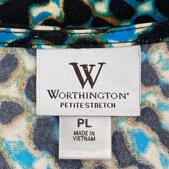 WORTHINGTON Ruffled Cinched Snake Print Blouse PL - Picture 9 of 10